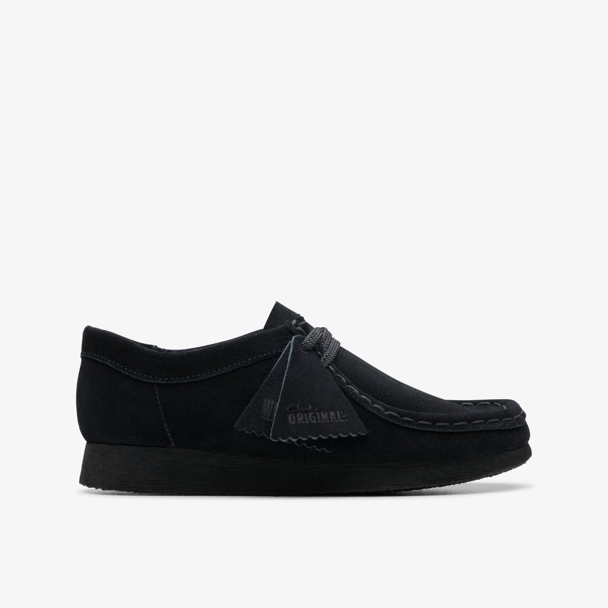 Enfant Chaussures Originales Clarks Wallabee Older Black Suede Noir - XWW-62624116