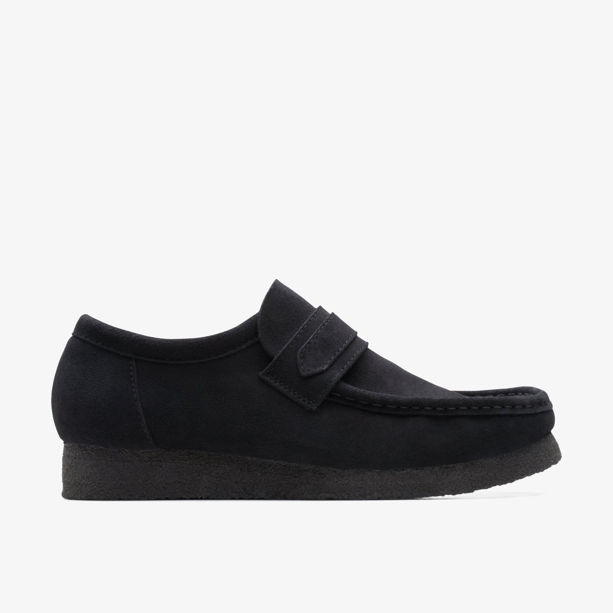 Homme Wallabees Clarks Wallabee Loafer Black Suede Noir - WTU-21440930