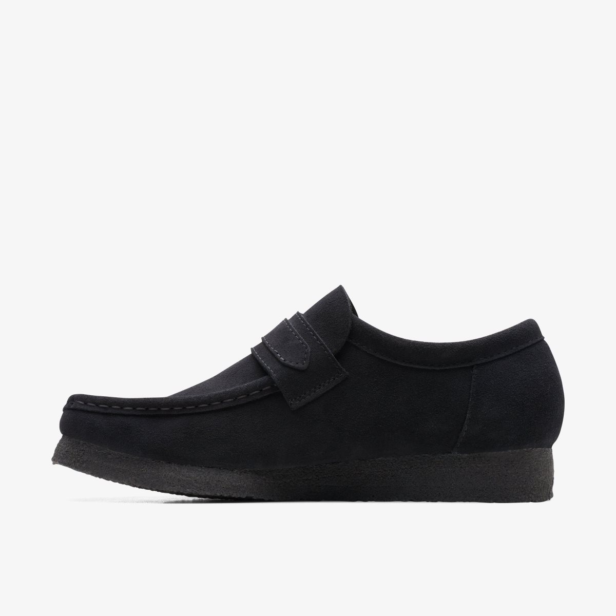 Homme Wallabees Clarks Wallabee Loafer Black Suede Noir - WTU-21440930