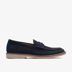 Homme Chaussure Habillée Clarks Atticus Slip Navy Suede Bleu Marine - ZUC-44165211