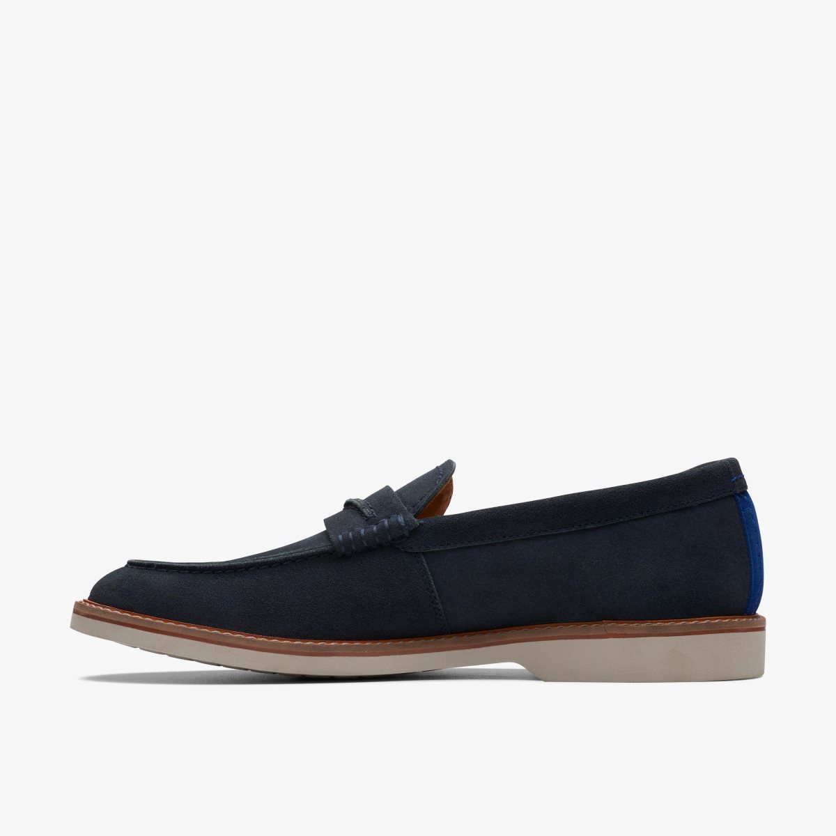 Homme Chaussure Habillée Clarks Atticus Slip Navy Suede Bleu Marine - ZUC-44165211