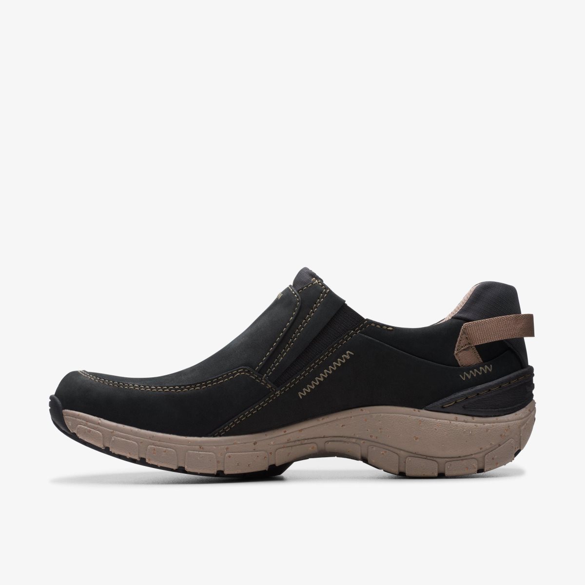 Femme Mocassin Clarks Wave Plateau Black Nubuck Noir - ANT-15378833