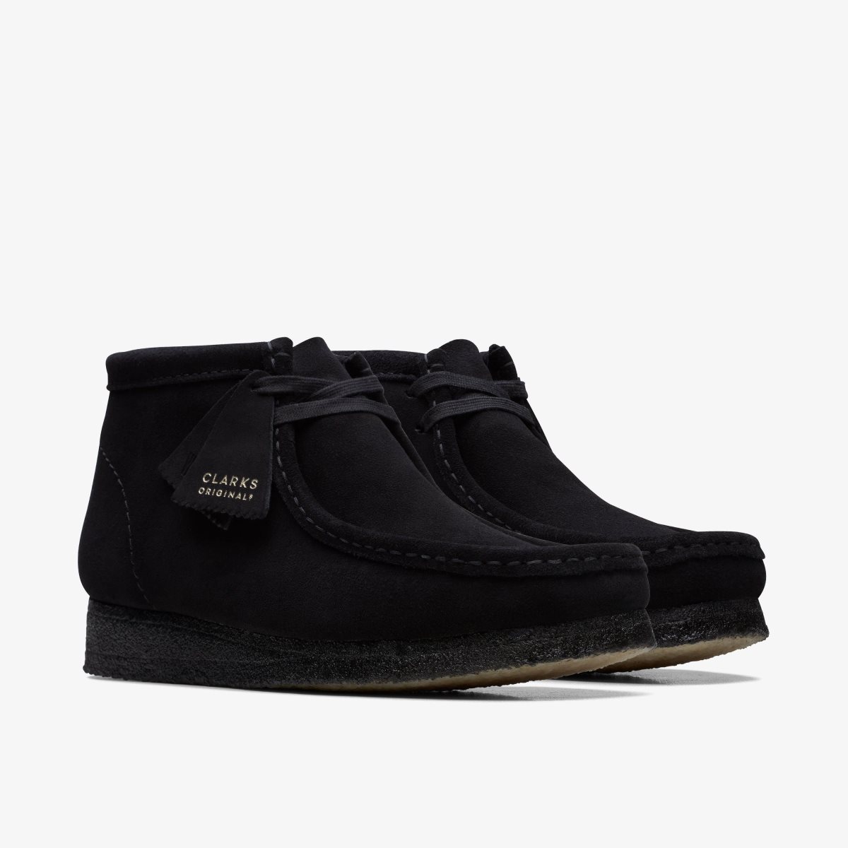 Homme Wallabees Clarks Wallabee Boot Black Suede Noir - QSK-03503428