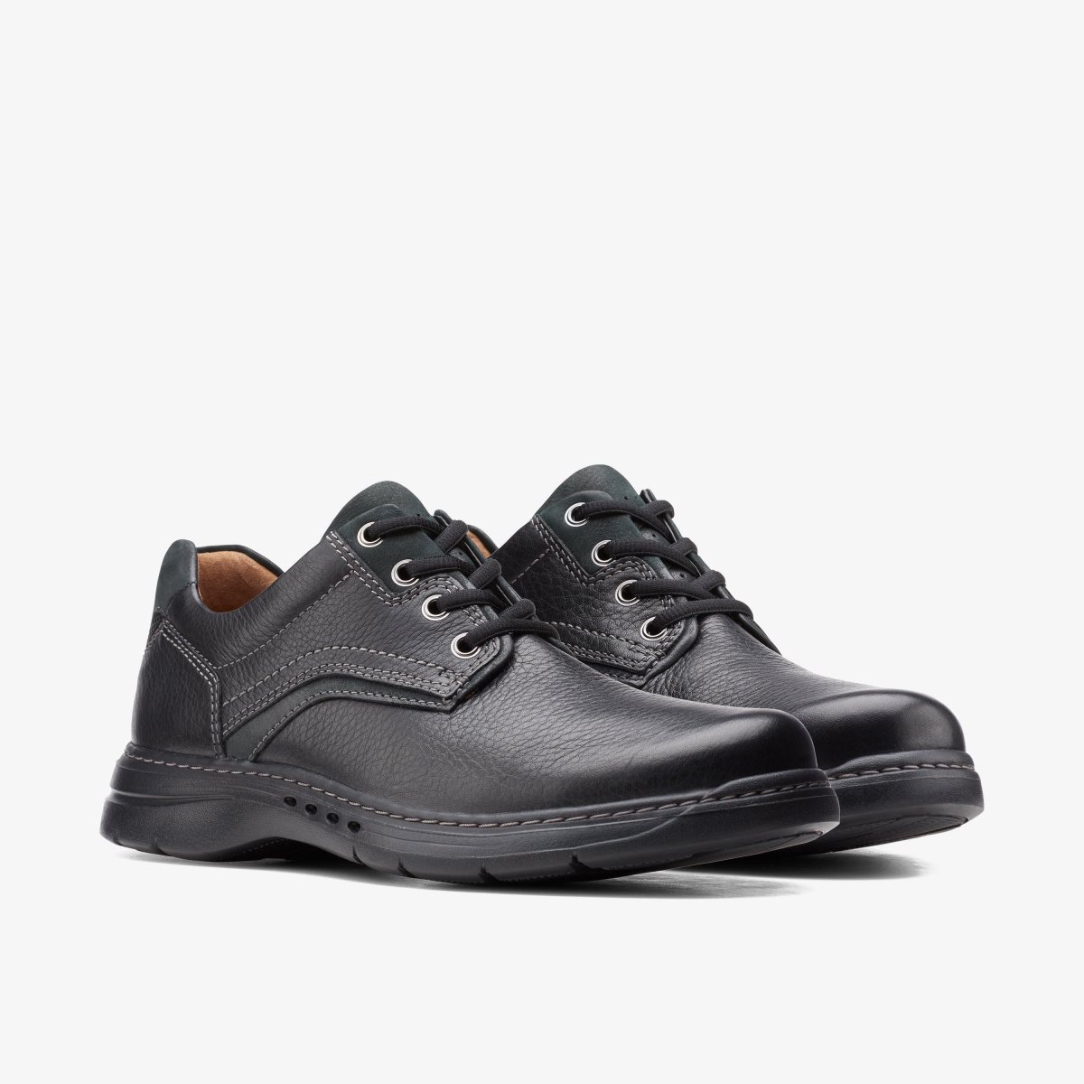 Homme Chaussure Habillée Clarks Un Brawley Pace Black Leather Noir - ZBR-94398403