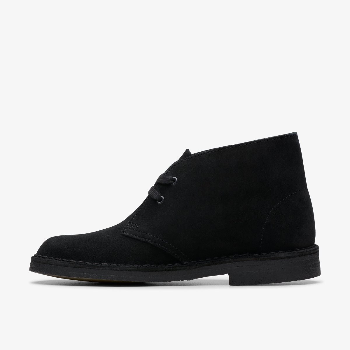 Femme Botte Clarks Desert Boot Black Suede Noir - FPE-61718284