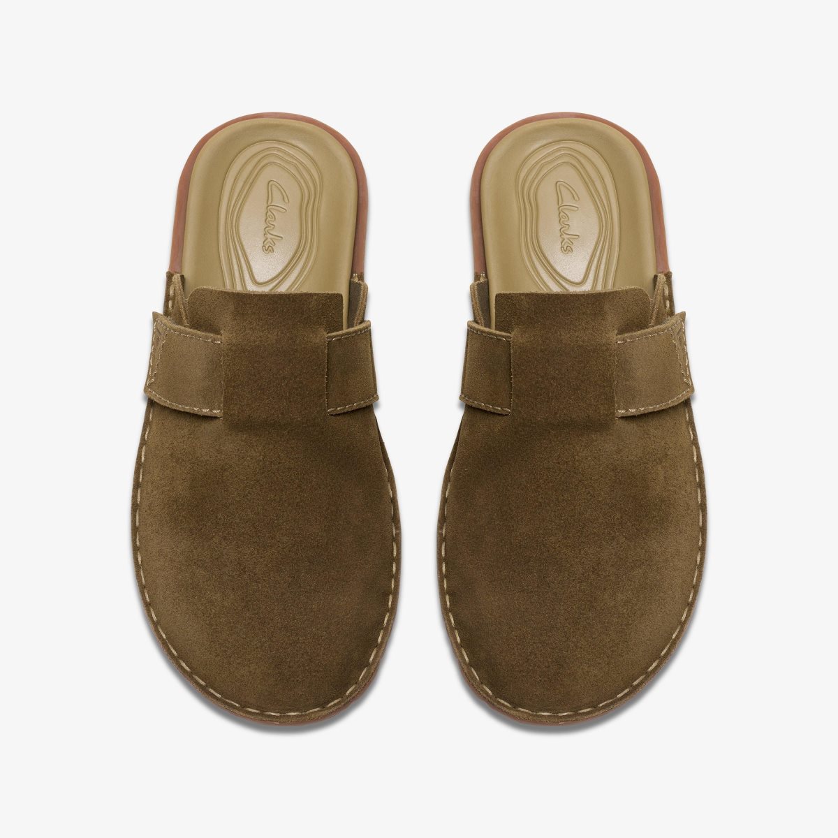 Homme Sandale Clarks Litton Mule Oakwood Suede Oakwood - HKU-89603183