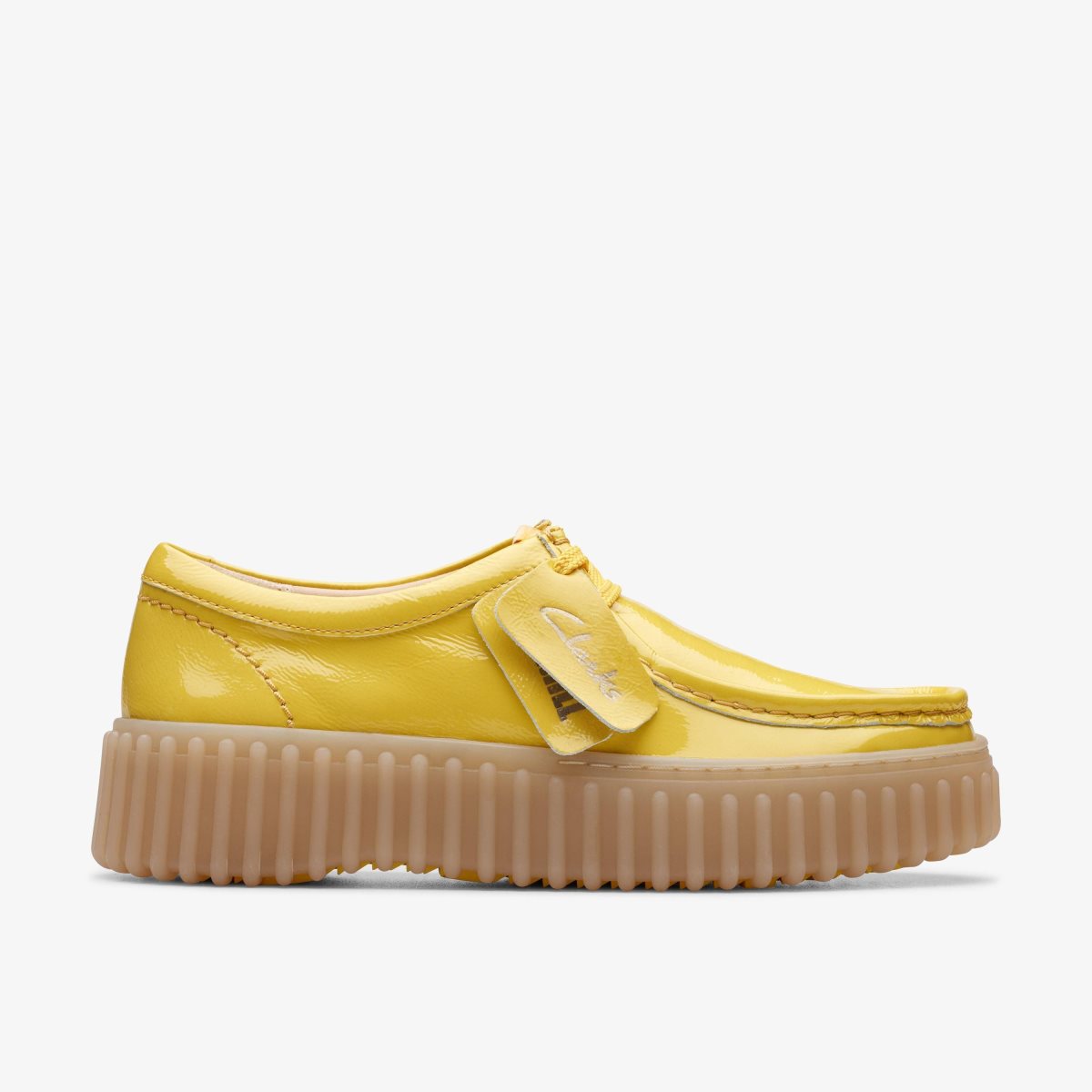 Femme Chaussures Plateforme Clarks Torhill Bee Yellow Patent Jaune - HMX-02136264