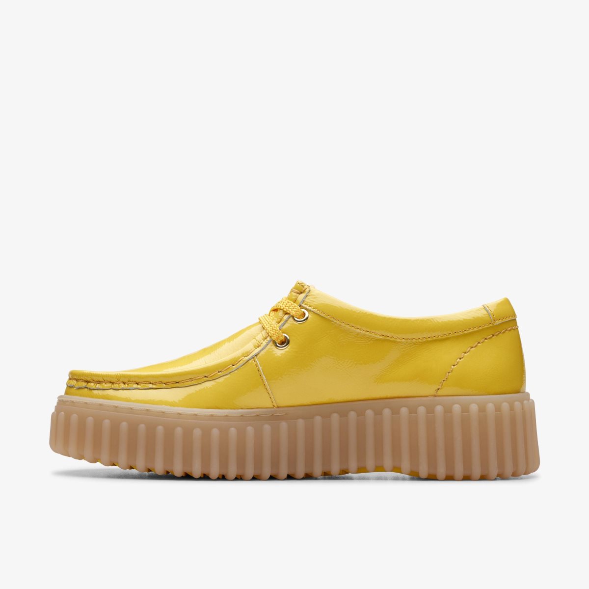 Femme Chaussures Plateforme Clarks Torhill Bee Yellow Patent Jaune - HMX-02136264