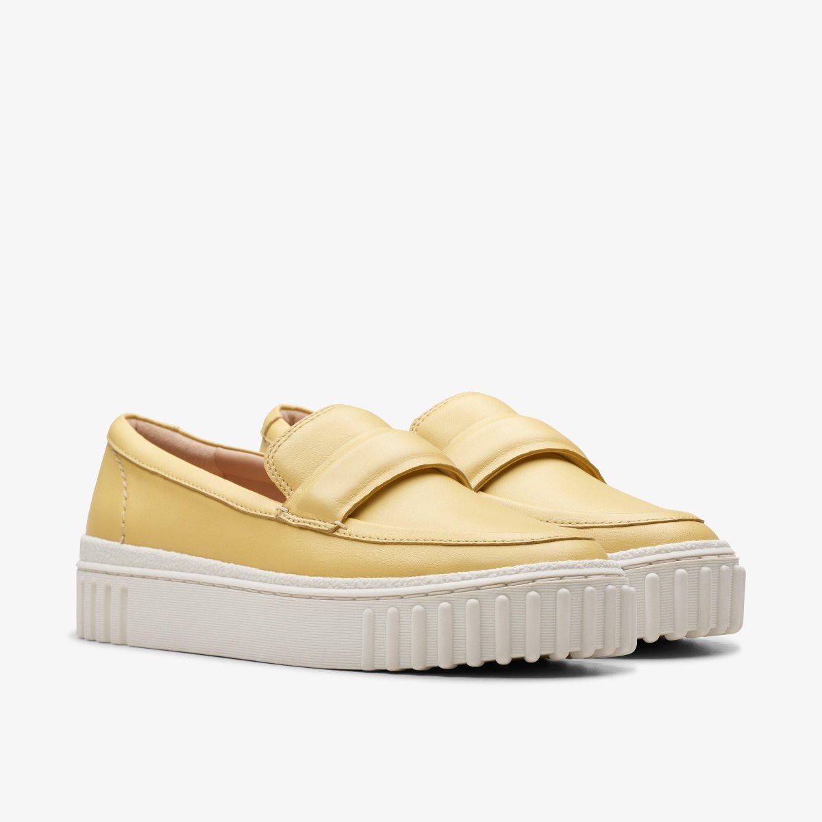 Femme Chaussures Plateforme Clarks Mayhill Cove Yellow Leather Jaune - HFM-32161570