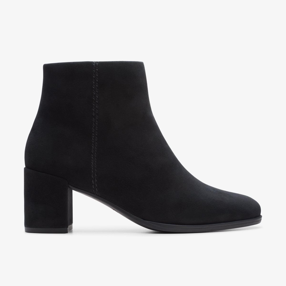 Femme Botte Clarks Freva 55 Zip Black Suede Noir - UFM-76331827