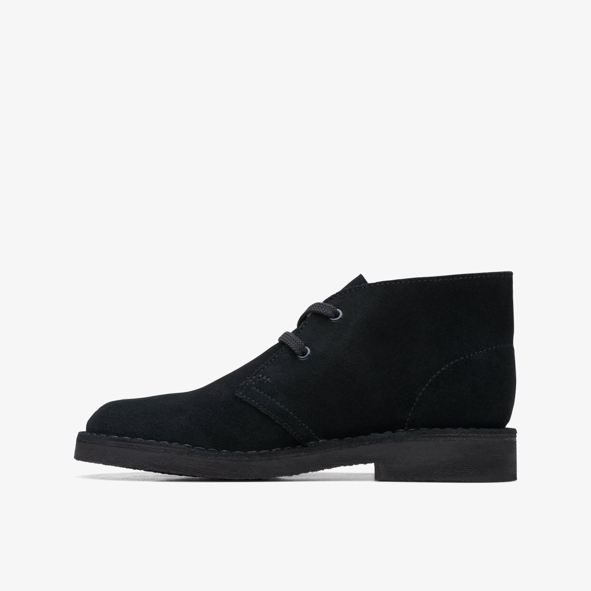 Enfant Chaussures Originales Clarks Desert Boot Older Black Suede Noir - DQI-29347627