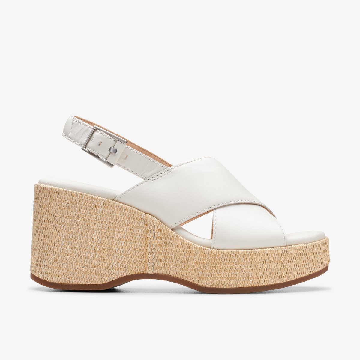 Femme Sandale Clarks Manon Wish Off White Leather Blanche - IHP-08518523