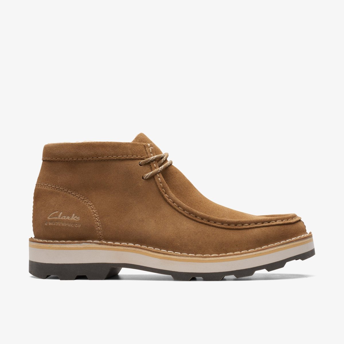 Homme Botte Clarks Corston Wally Waterproof Dark Sand Warmlined Marron Foncé - BBX-55843981