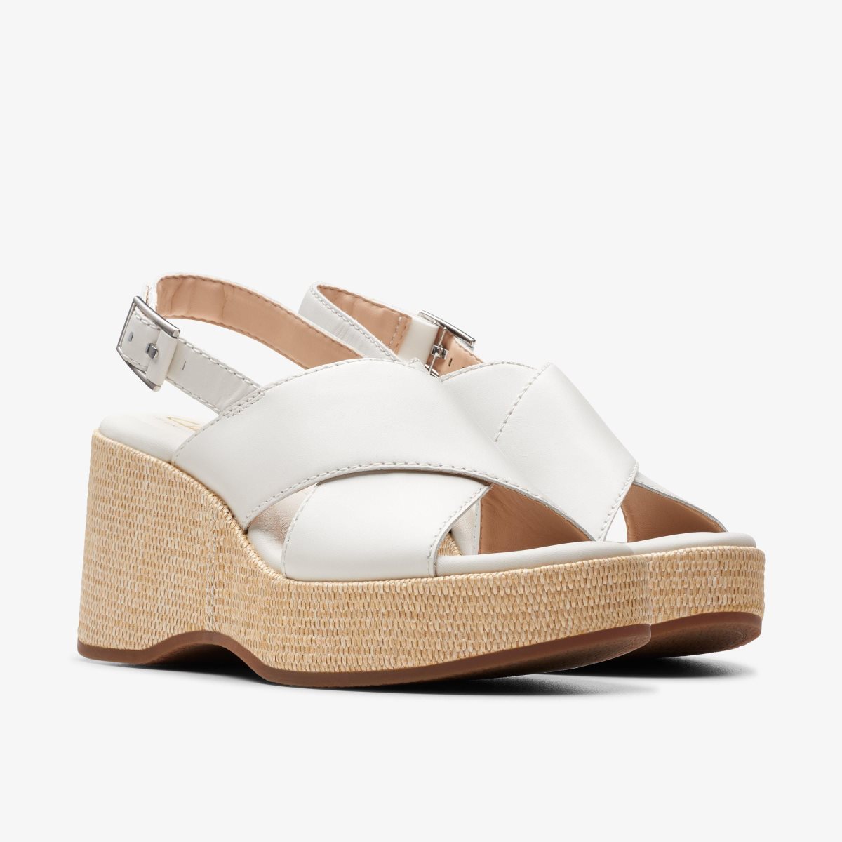 Femme Sandale Clarks Manon Wish Off White Leather Blanche - IHP-08518523