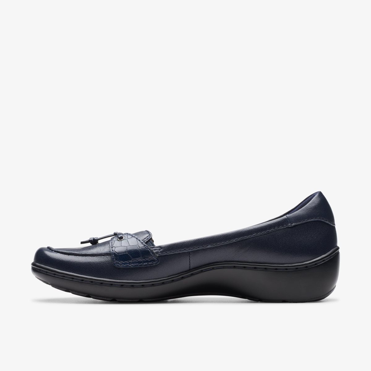 Femme Mocassin Clarks Cora Haley Navy Leather Bleu Marine - ARU-60341615