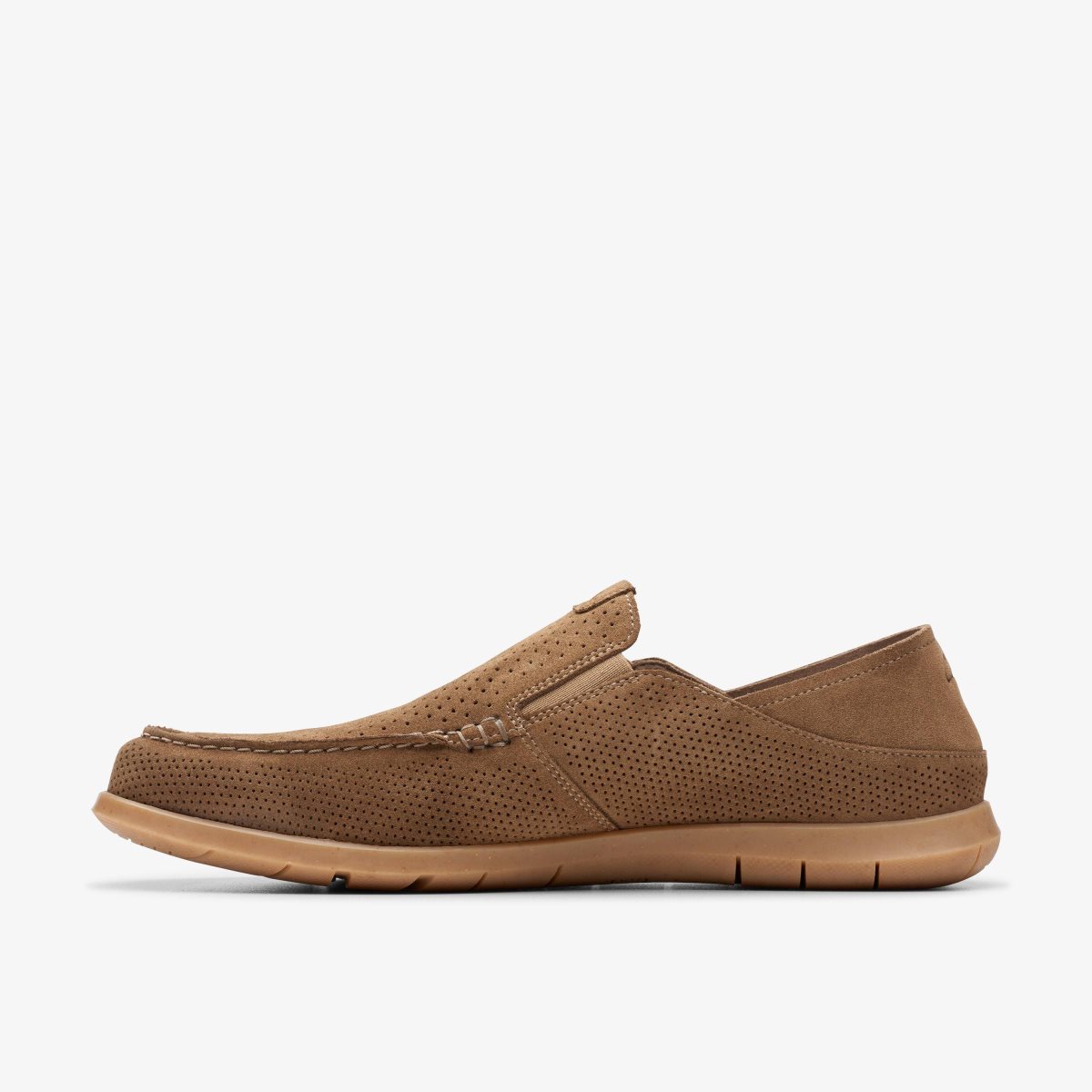 Homme Slip On & Loafers Clarks Flexway Easy Light Tan Suede Marron Clair - TTL-71691279