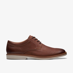 Homme Chaussure Habillée Clarks Atticus LT Lace Dark Tan Leather Marron Foncé - MJC-75936943